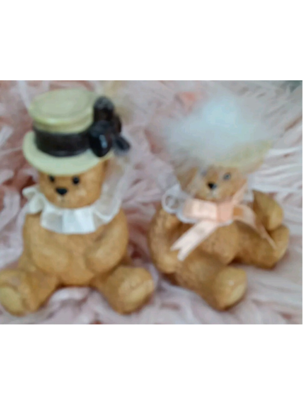 Lucy Rigg Debra Bear w/Mini Top Hat & Angela w/Hat Set Feather Lace Collars Set